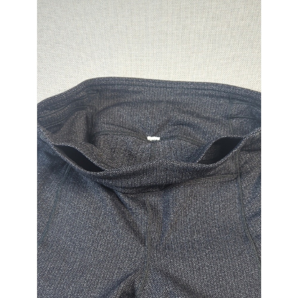 Lululemon Black Heather Ribbed Leggings High Rise Pockets Athletic - Picture 2 of 11